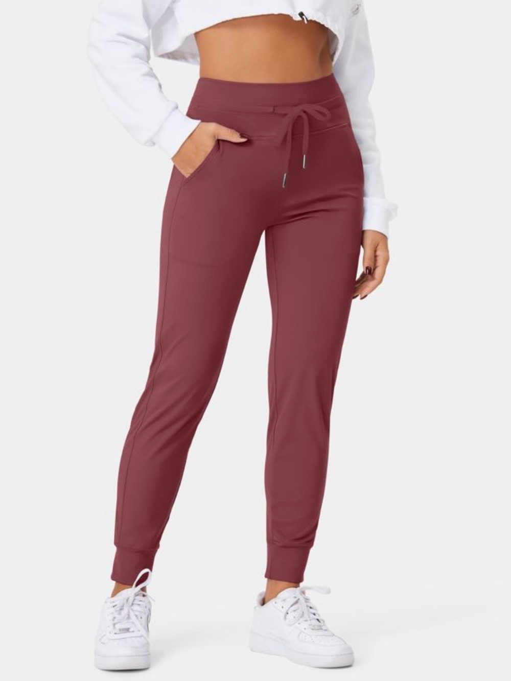 Halara SoftlyZero™ Plush High Waisted Drawstring Pocket Plain Full Length Jogger